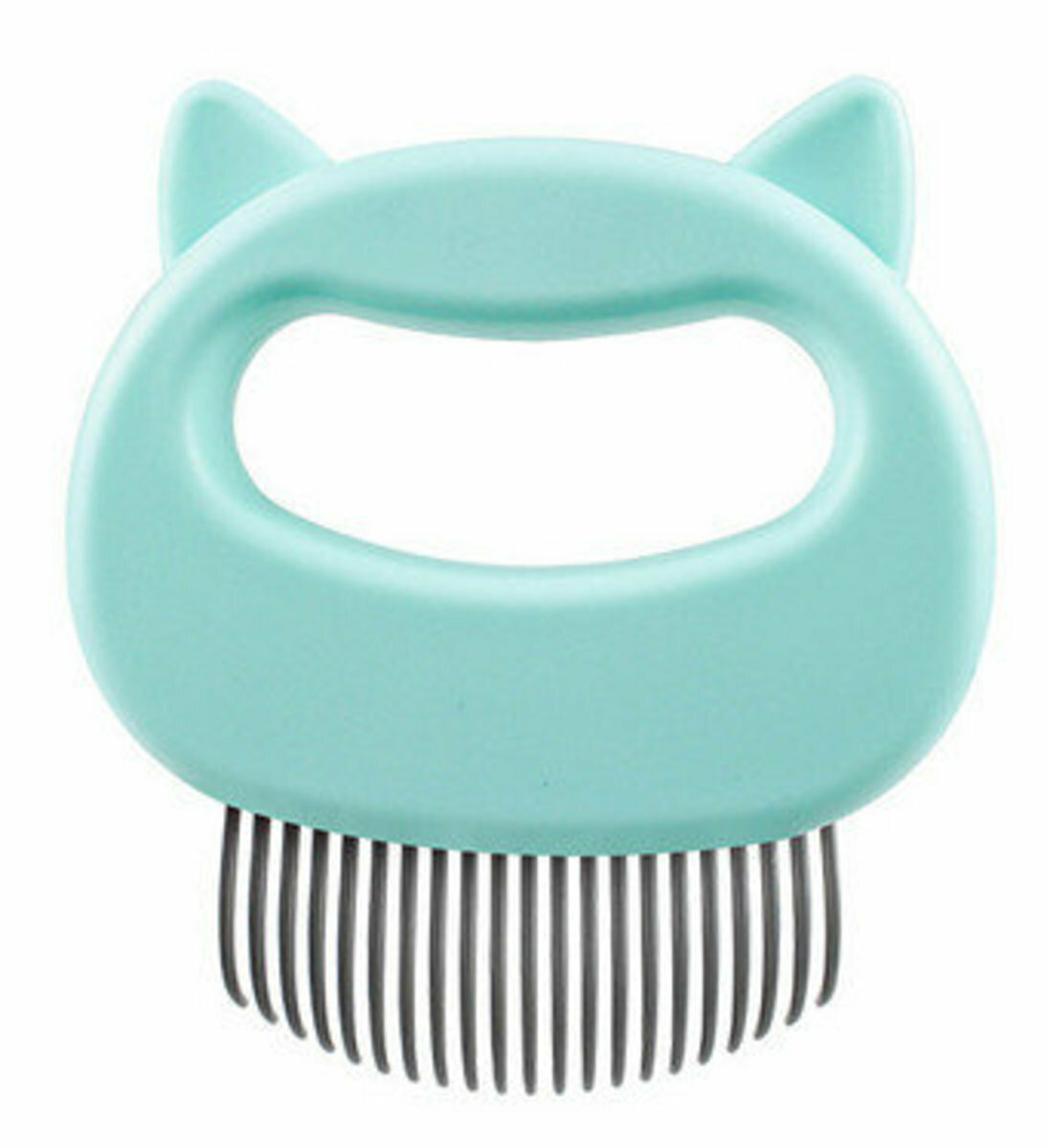 Cat Comb - Cat Head Shaped Shell Comb Elastic Comb Teeth (Green Face Shape, Size: 10*9cm)  