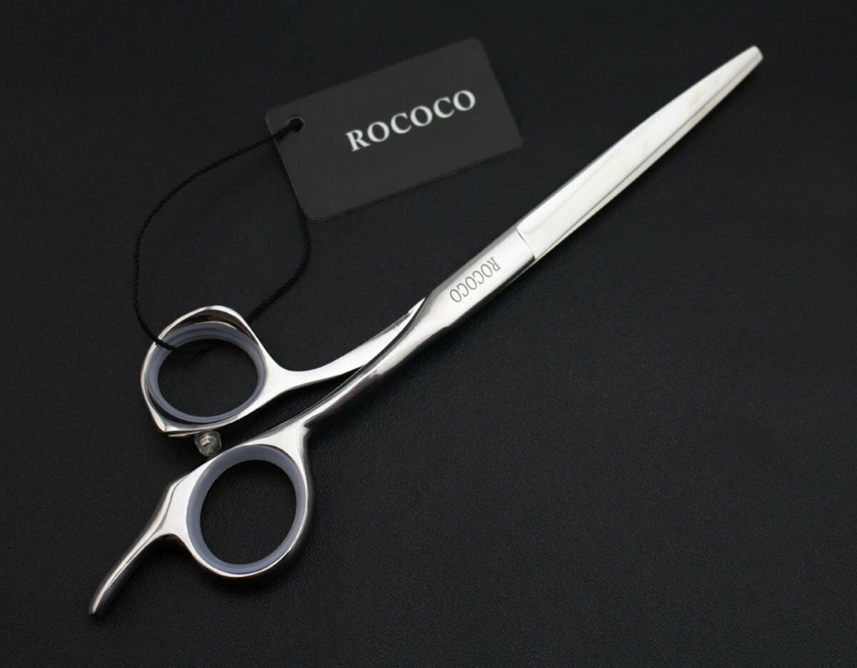 熱賣ROCOCO 專業美髮剪 , 寵物用不鏽鋼平剪銀色（5.5寸） 