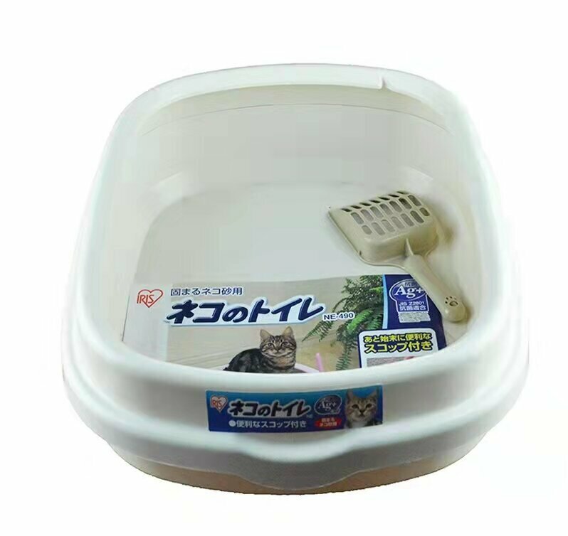 新款開放式大空間貓砂盤NE490（茶色）