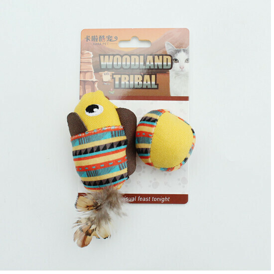新款貓咪毛絨玩具【叢林系列黃色魚球】