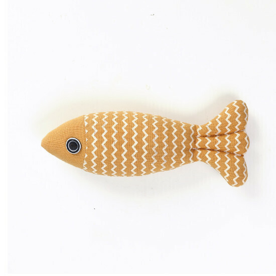 爆款逗貓麻布魚貓咪玩具寵物用品（黃色）