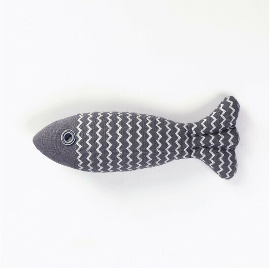 爆款逗貓麻布魚貓咪玩具寵物用品（灰色）