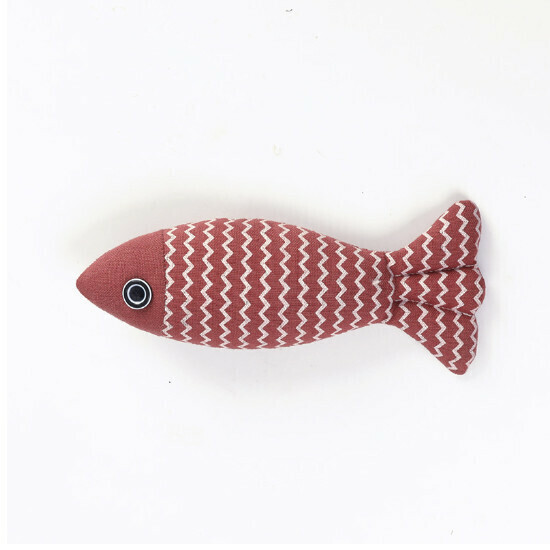 爆款逗貓麻布魚貓咪玩具寵物用品（紅色）