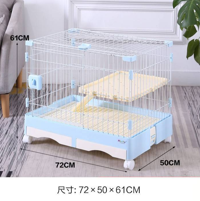 熱推日式兔籠貓籠-抽屜式底盤 藍色72*50*61cm