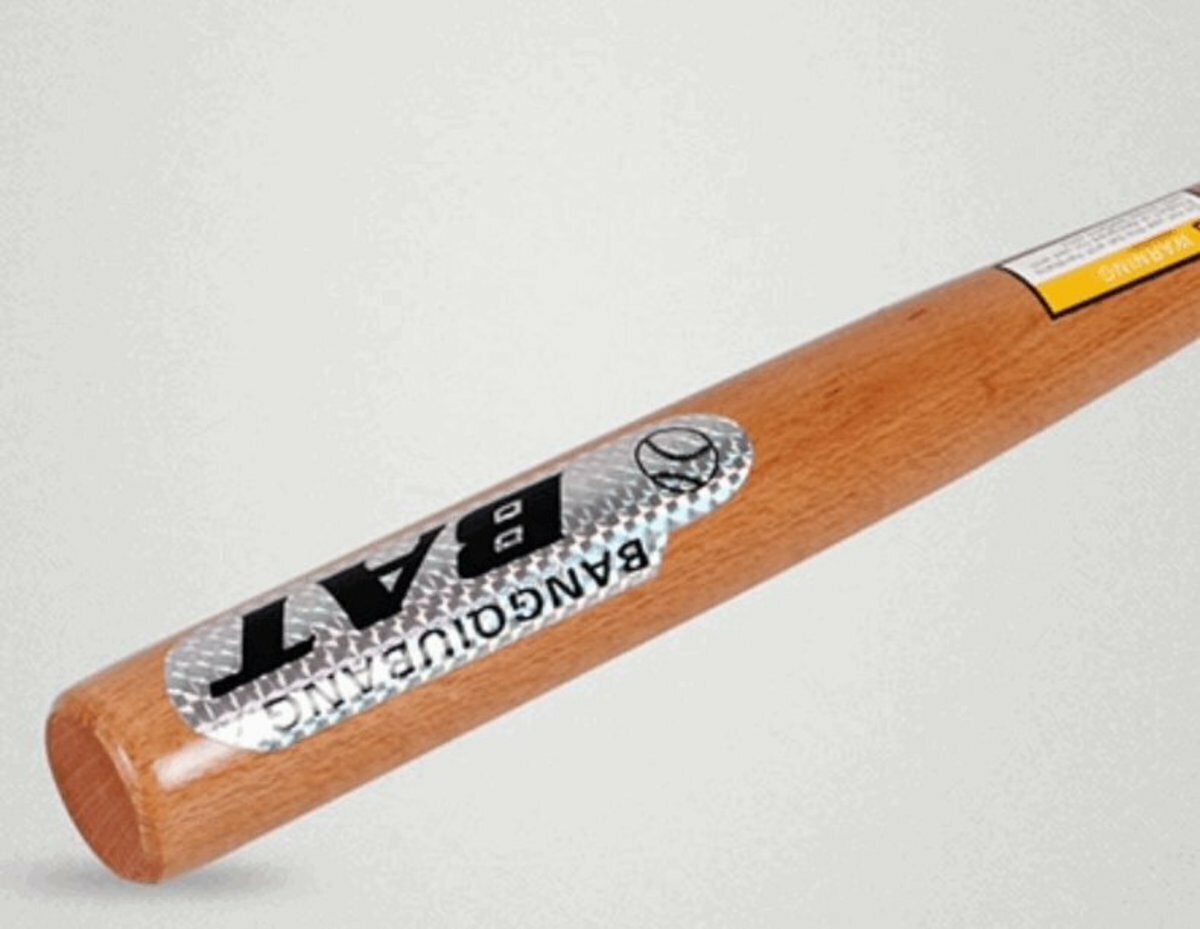 Solid wood baseball bat (sports bat)