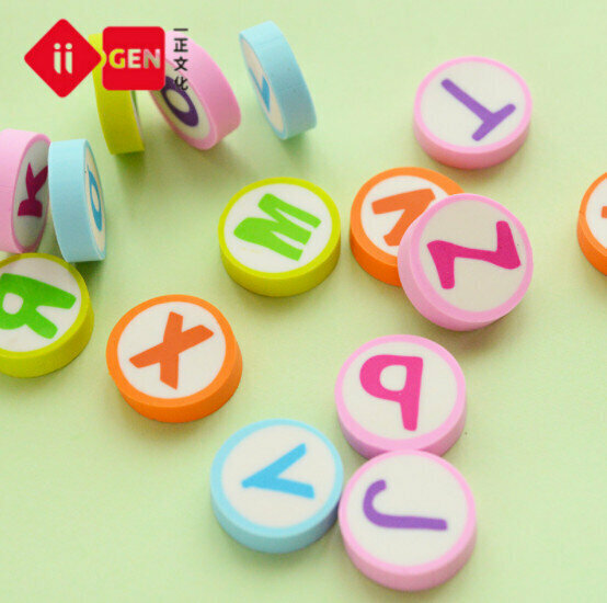 Eraser - Fun Literacy Toy Eraser Rubber (Alphabet - Pink Paper Card)