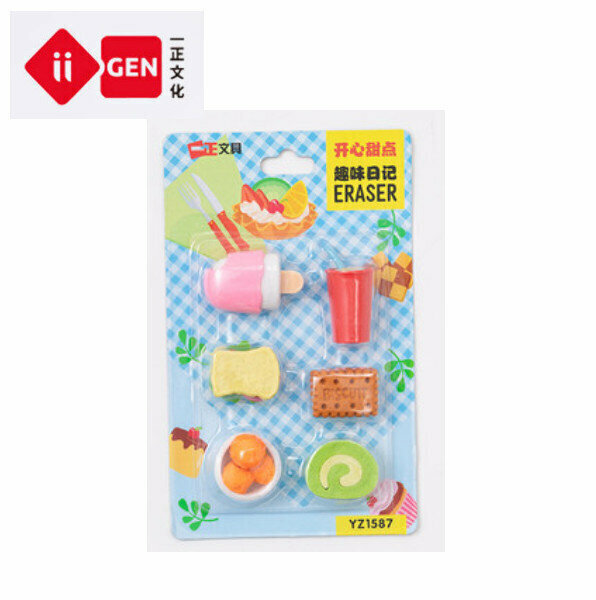 Eraser (1pc) (Happy Dessert - Blue Cardboard)