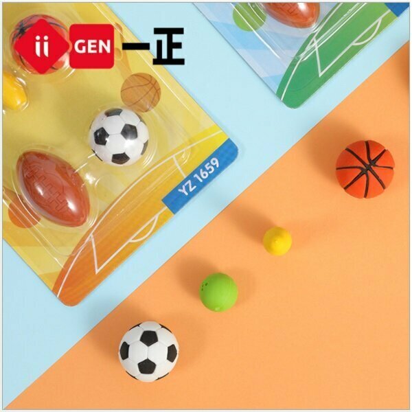 Eraser Rubber (Sports Ball-Yellow Cardboard)