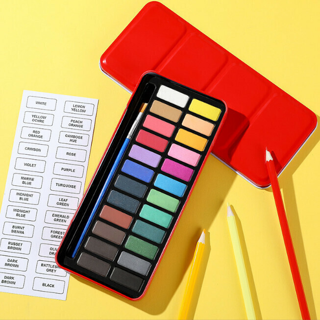 Solid Paint Powder Watercolor Paint (24 Colors)