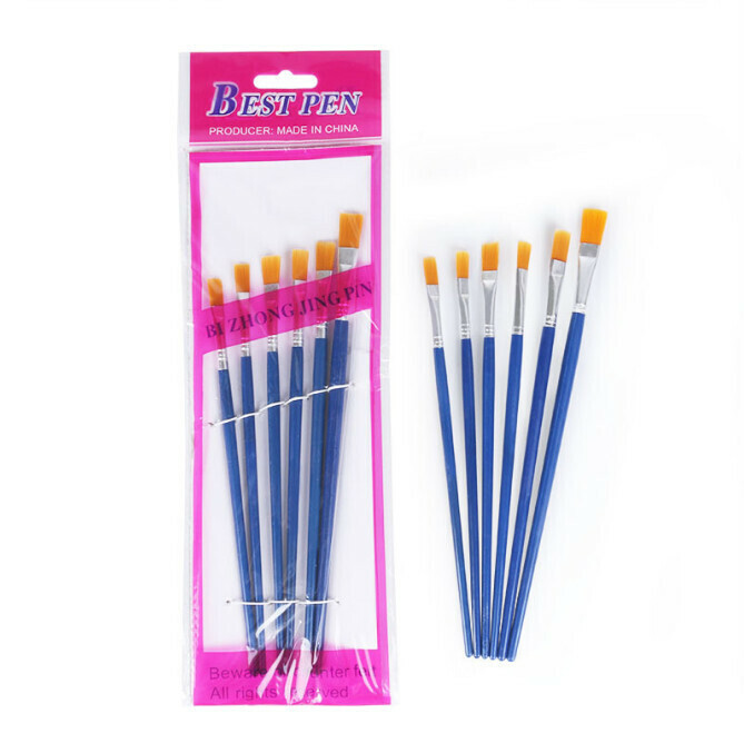 Flat-head oil brush set Fine art painting brushes (6 flat-head brush sets)