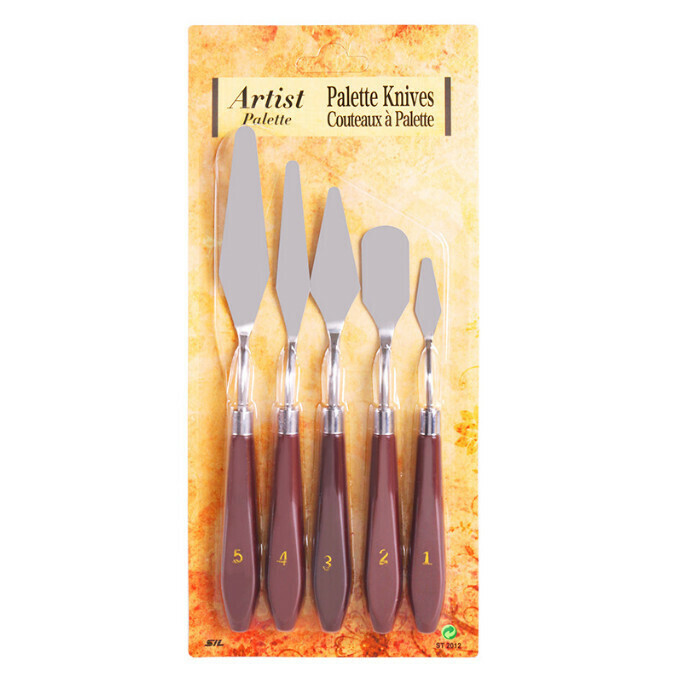 Fine Art Painting Oil Painting Scraper, Pigment Toning Knife, Oil Painting Knife (5 Calorie-Absorbing Oil Painting Knife Set)