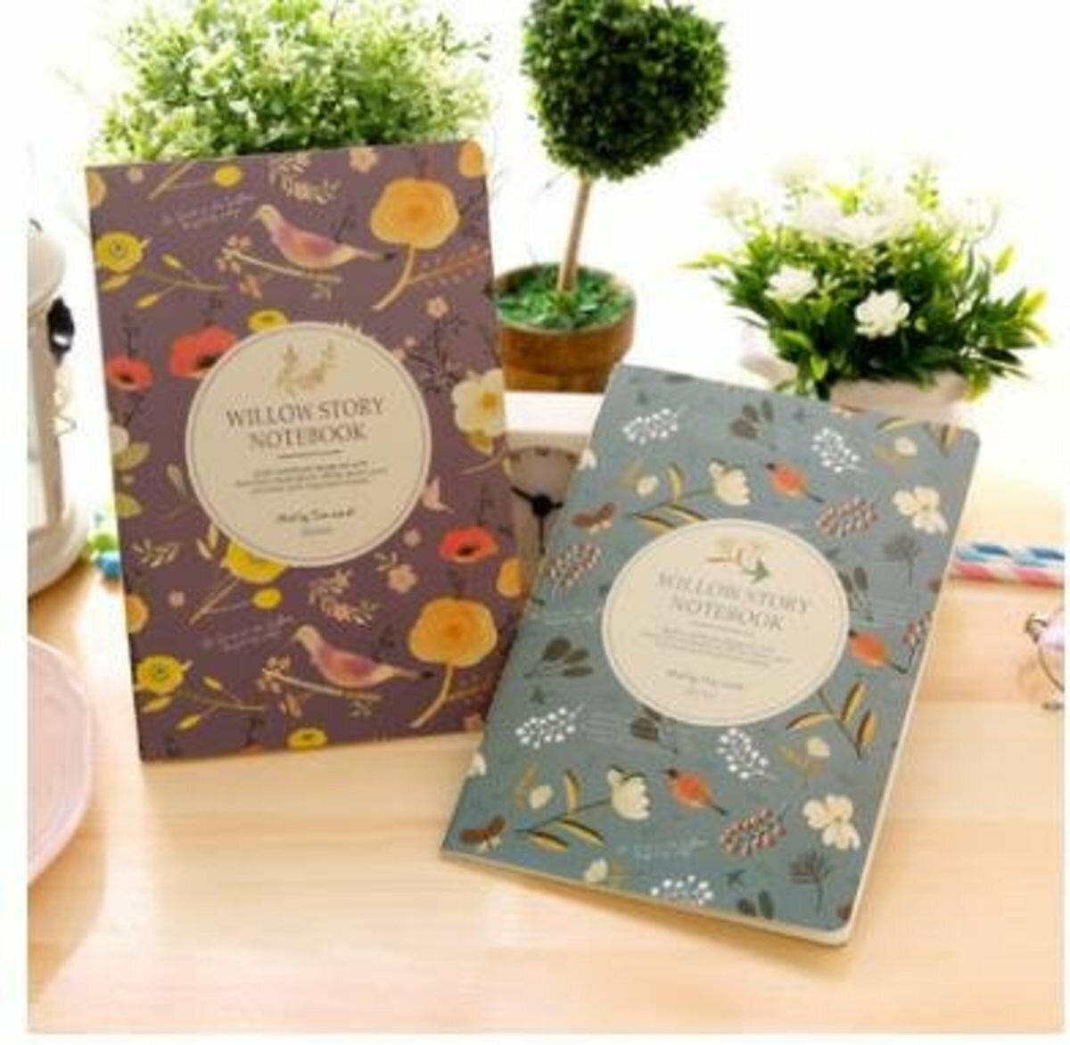 Korean Flower and Bird Color Series Plastic Notebook (Mixed Color 9.5*13.4CM)