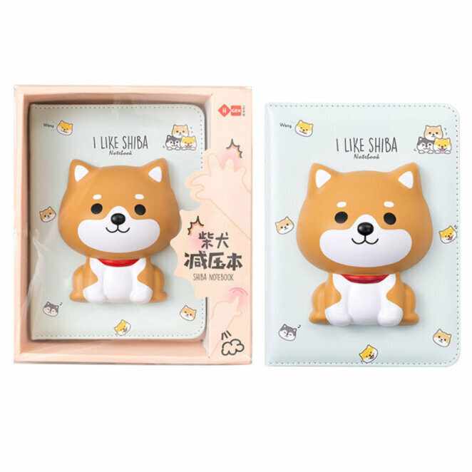 熱賣記事簿-可愛卡通3D 立體減壓筆記簿 日記本NoteBook (柴犬)