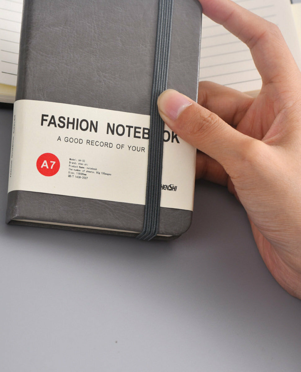 A6 portable notepad carry-on mini pocket notebook (gray 1 book) 100 sheets of 200 pages   