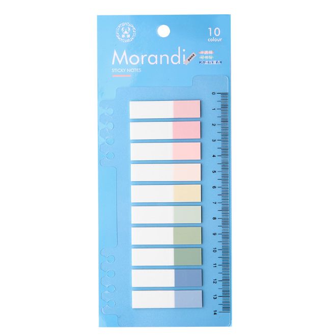 Morandi color translucent sticky notes [blue 1 card 10 colors / 200 input / with scale]