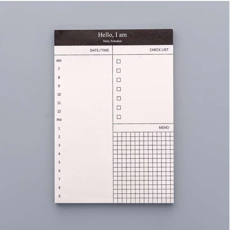 Tear-off notepad (CHECKLIST grid, 50 pages)|Portable Schedule, Business Planner, Student Convenience Book