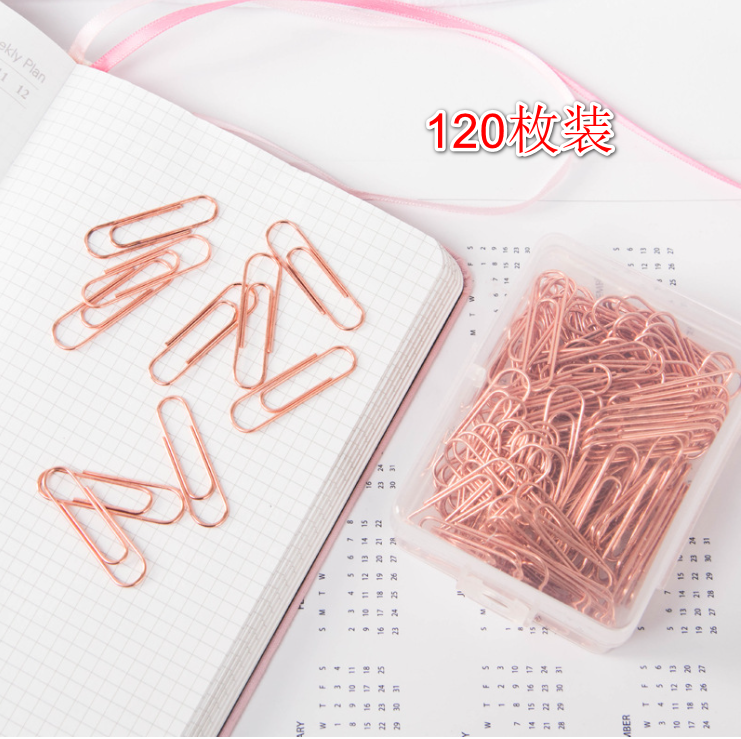 爆款【28mm玫瑰金/120枚裝】金屬電鍍玫瑰金萬字夾 