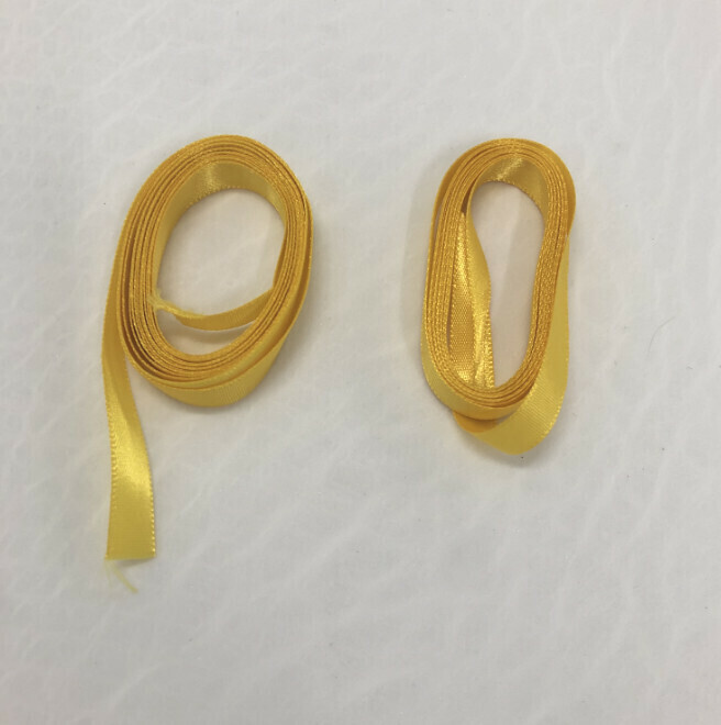 【2 pieces】Ribbon ribbon wrapping tape (yellow, width 0.6cm * length 250cm)