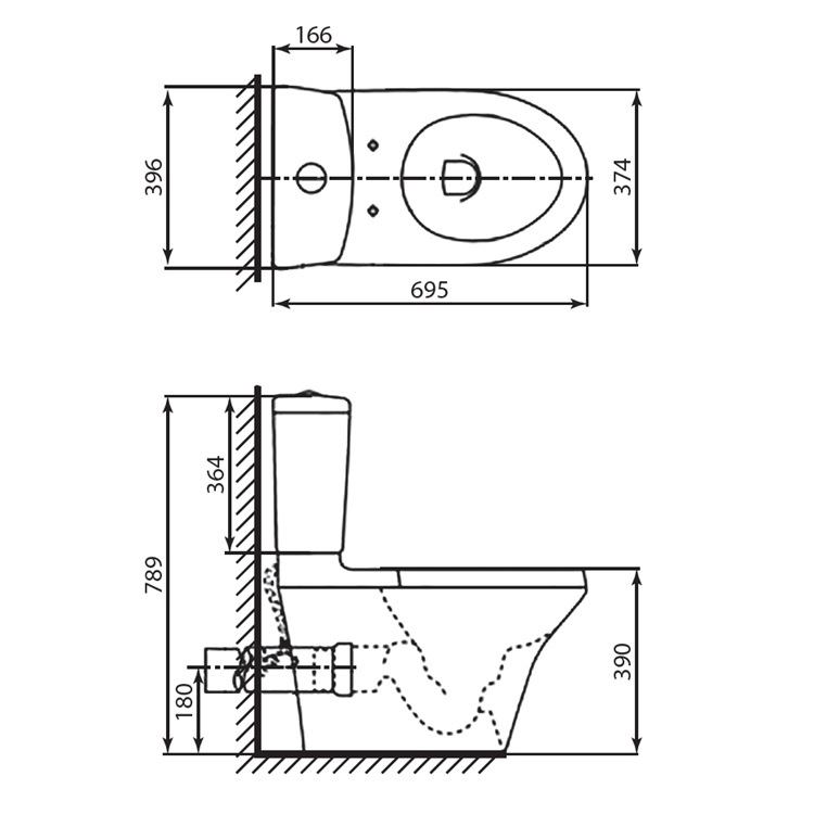 Toto C945RE + S945DE + SC111 Close-Coupled Dual Flush 3/6L Washdown Toilet with Slow Closing Seat Cover *CEFIONTECT*