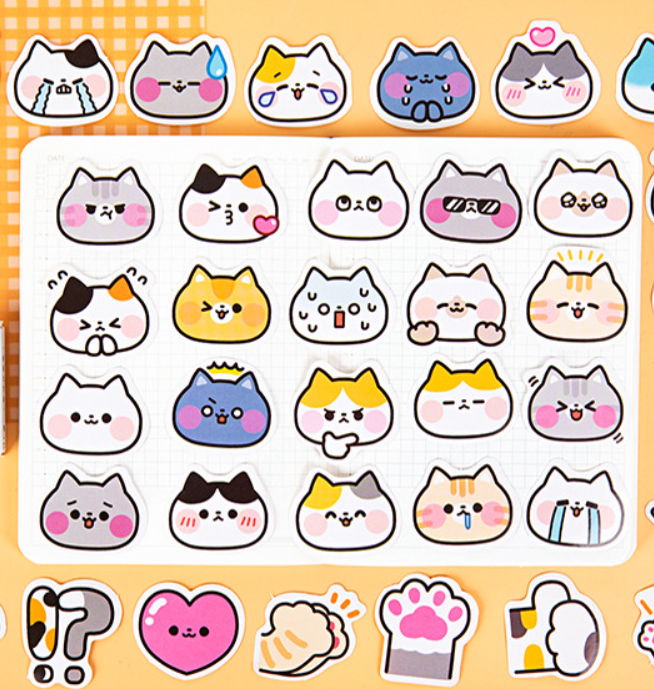 熱賣【1盒45pcs】喵喵大作戰貼紙