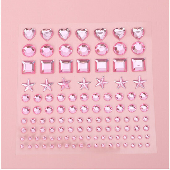 爆款兒童愛心貼紙水晶寶石貼畫（粉色）