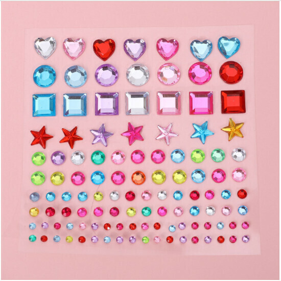 爆款兒童愛心貼紙水晶寶石貼畫（彩色）