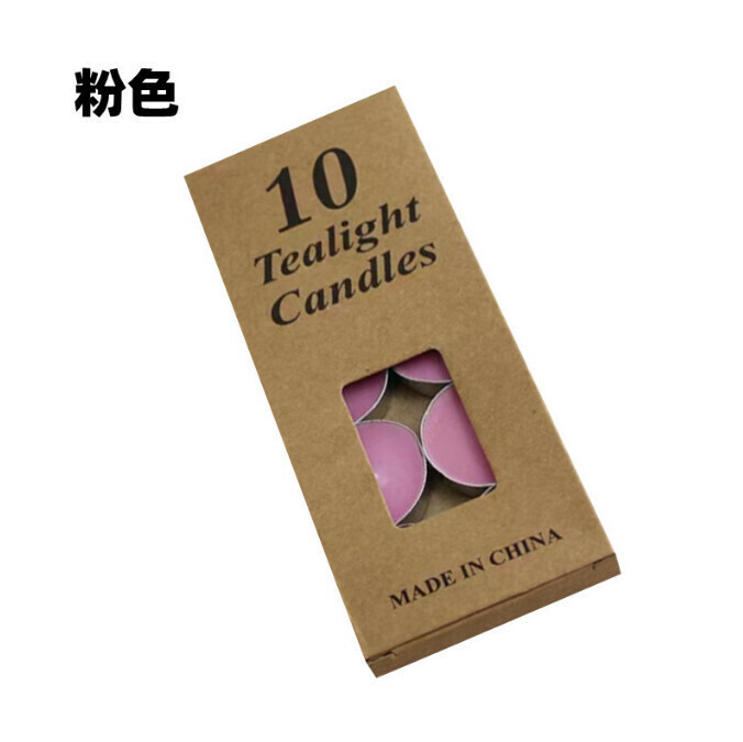 熱推牛皮紙6克圓形蠟燭【粉紅色-10隻裝】