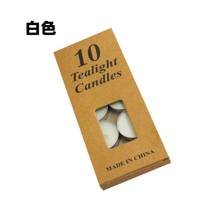熱推牛皮紙6克圓形蠟燭【白色-10隻裝】