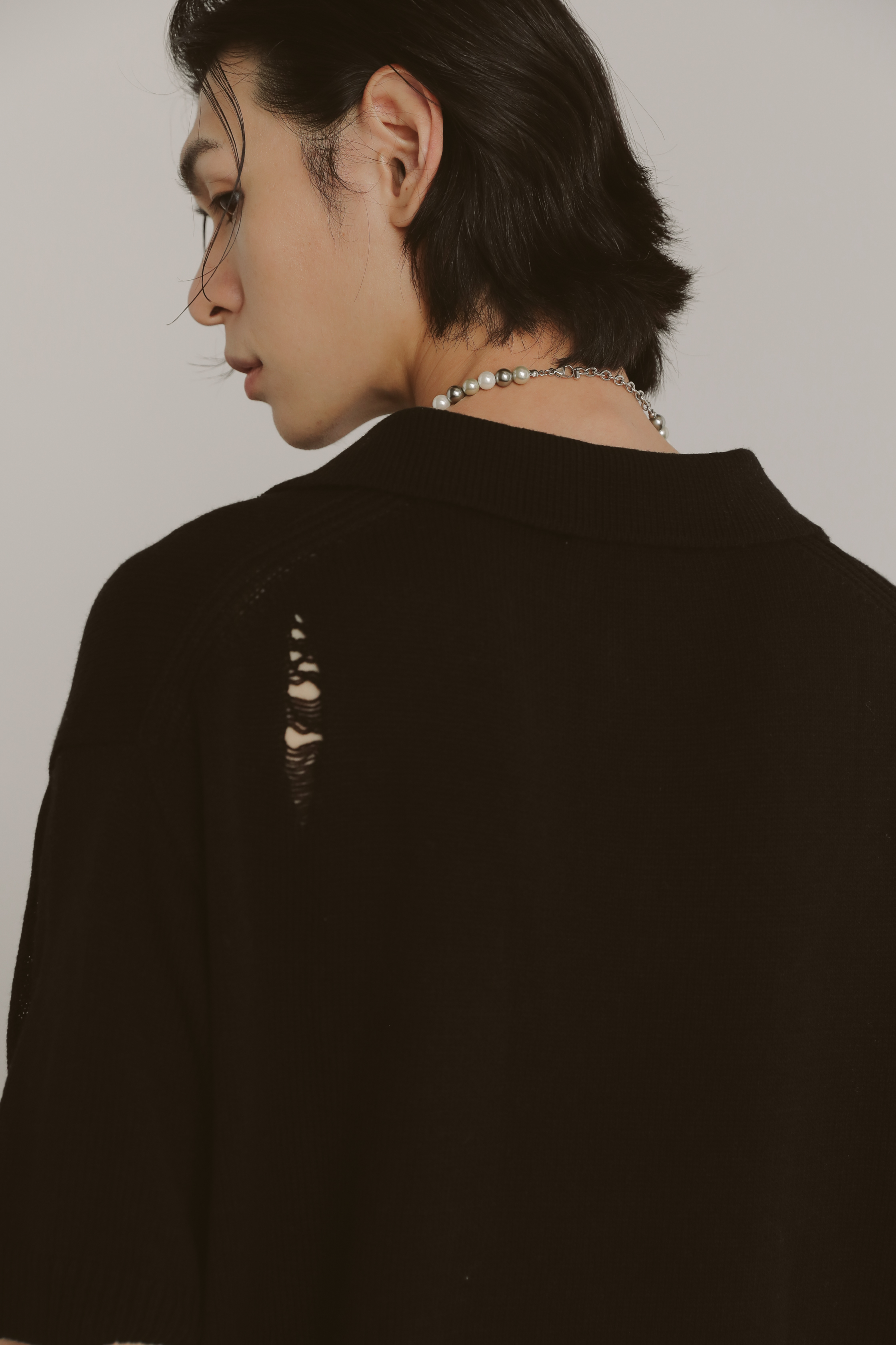 Damage Collar Knit #針織上衣