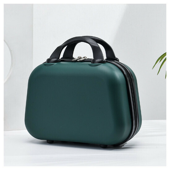 Hot-recommended hangable trolley suitcase cosmetic bag [dark green] (size: 14 inches)