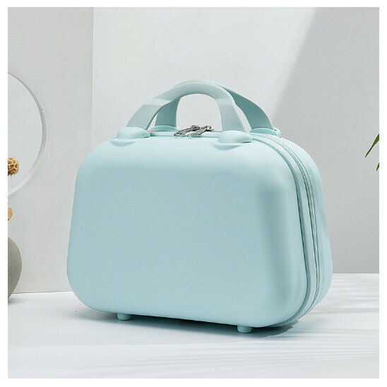 Hotly recommended hangable trolley suitcase cosmetic bag [mint green] (size: 14 inches)