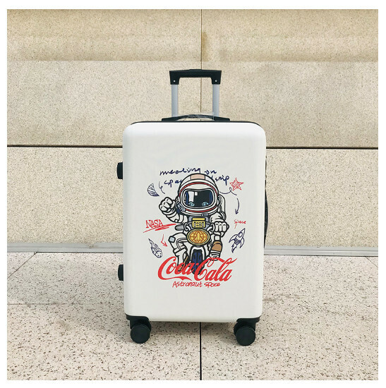 熱推萬向輪旅行箱行李箱【摩托牛仔白色】（尺碼：20寸:34*21*54CM）
