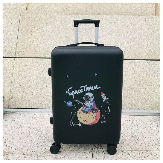 熱推萬向輪旅行箱行李箱【太空垂釣黑色】（尺碼：20寸:34*21*54CM）