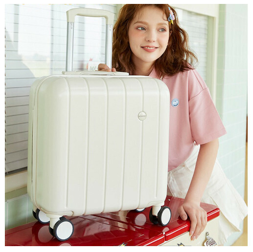 Hot push swivel suitcase [milky white] (size: 18 inches: 41*22*45CM)