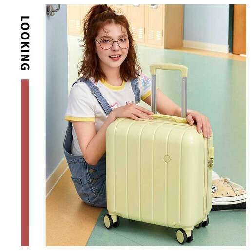Hot push swivel suitcase [cheese yellow] (size: 18 inches: 41*22*45CM)