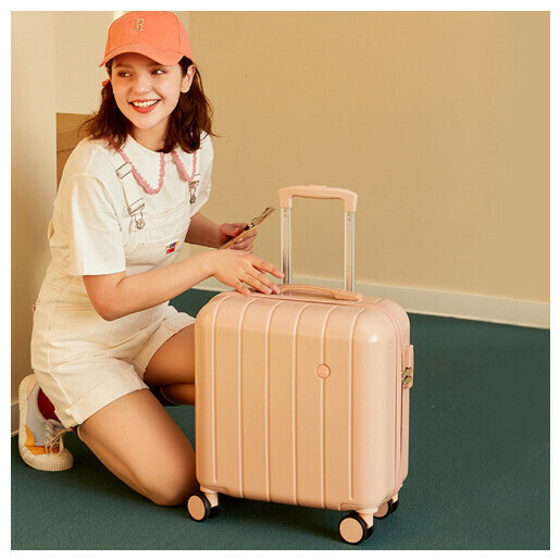 Hot recommended universal wheel suitcase [Cornus powder] (size: 18 inches: 41*22*45CM)