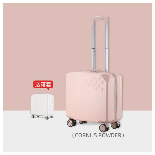 Hot-recommended universal wheel suitcase [Diamond Style #Cornus Pink] (size: 18 inches: 420*450*220MM)
