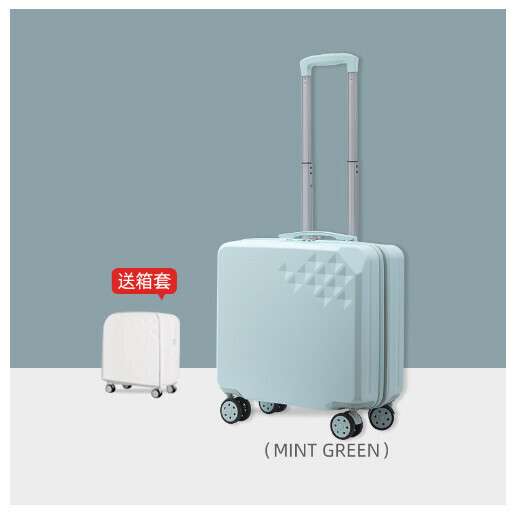 Hot recommended universal wheel suitcase [Diamond Style #Mint Green] (Size: 18 inches: 420*450*220MM)