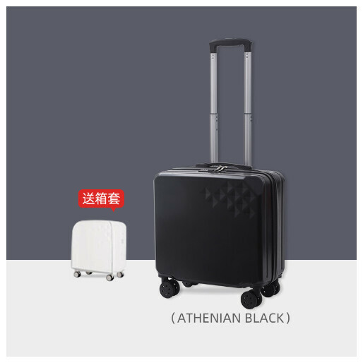 Hot recommended spinner suitcase [Diamond Style #Mysterious Black] (Size: 18 inches: 420*450*220MM)