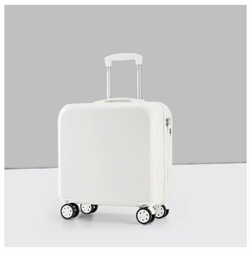Hot push swivel suitcase [516# white] (size: 18 inches: 420*450*220MM)