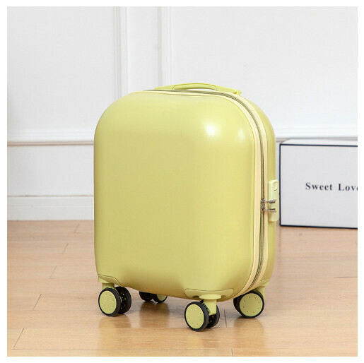 Hot recommended universal wheel suitcase suitcase [cheese yellow] (size: 18 inches: 22*39*48CM)