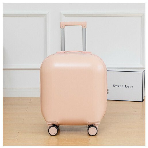 Hot recommended universal wheel suitcase suitcase [Cornus powder] (size: 18 inches: 22*39*48CM)