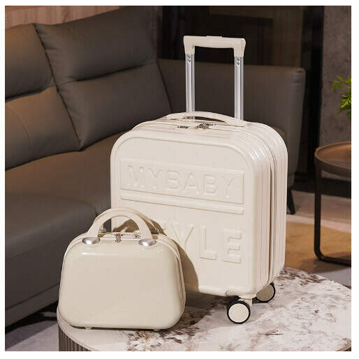 Hot-recommended universal wheel suitcase suitcase [308# white (mother-child box)] (size: 18 inches)