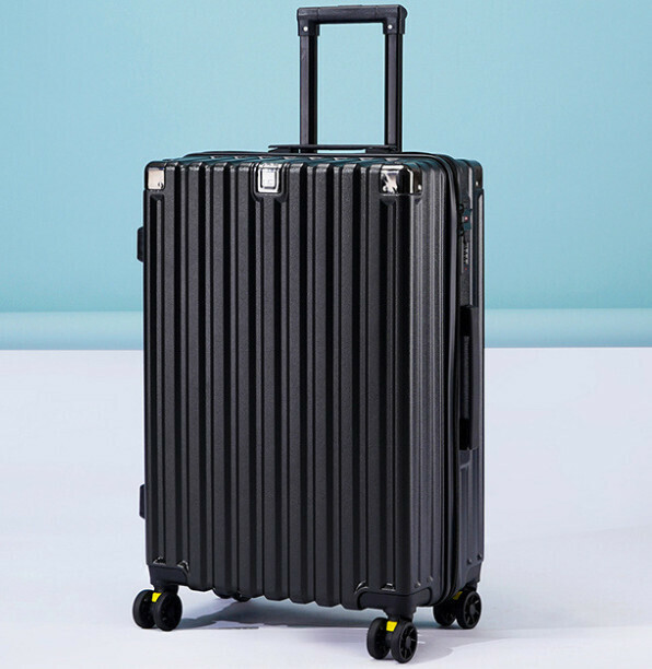 Hot-recommended large-capacity trolley suitcase [20 inches] [zipper double-layer explosion-proof style-glow black]