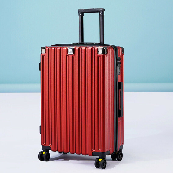 Hot push large-capacity trolley suitcase [20 inches] [Zipper double-layer explosion-proof style-Passionate Red]