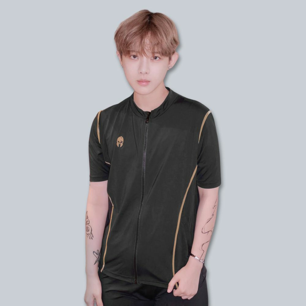 Wave 束胸泳衣-拉鍊式-炫金黑