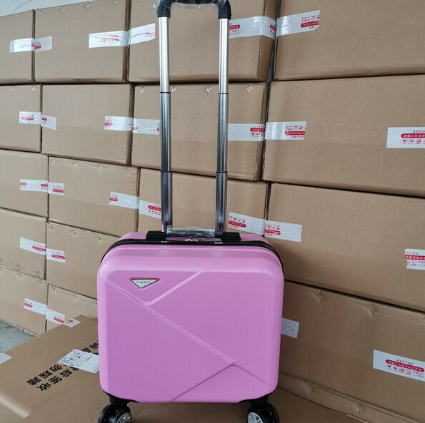 Hot push mini trolley suitcase [14-inch three-section trolley] [pink]