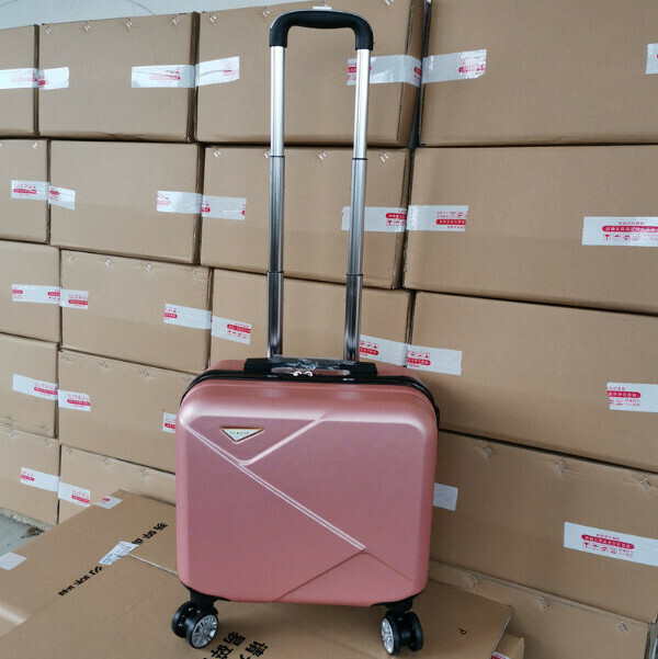 Hot push mini trolley suitcase [14-inch three-section trolley] [Rose Gold]