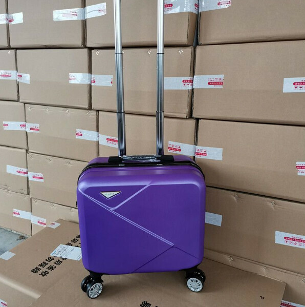 Hot push mini trolley suitcase [14-inch three-section trolley] [Purple]