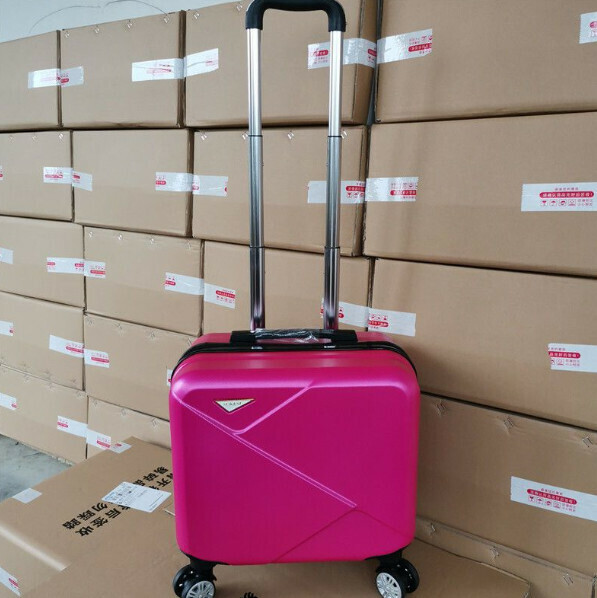 Hot push mini trolley suitcase [16-inch three-section trolley] [rose red]